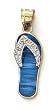 14k Two-Tone Blue Opal Flip-Flop Diamond Accent Pendant