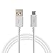 Three (3) Pack White 5 Foot Micro USB Data Charging Fast Rapid Cables for Samsung Galaxy S7 S6 Note 5 4 Compatible with Motorola LG HTC