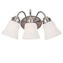 Sea Gull Lighting 44020-962 Westmont 3-Light Vanity with Satin White Glass, Brushed Nickel
