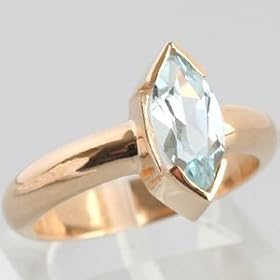 14K Yellow Gold Aquamarine Ring - OldCities Estate Jewelry by 