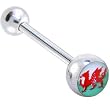 WALES FLAG Logo Barbell Tongue Ring