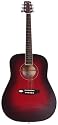 SX FG 160 VT Left Handed Acoustic Electric Guitar, Dusk Sun Red Finish