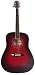 SX DG160VT Left Handed Acoustic Electric Guitar, Dusk Sun Red Finish