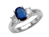 2.10 cts Genuine Sapphire Engagement Ring - Platinum, 14kt & 18kt White or Yellow Gold