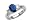 2.10 cts Genuine Sapphire Engagement Ring in 14k White Gold Size 5