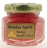 Aloha Bay Palm Wax Candles - Holiday Spirit (Red) - Scented Trip Light Jars 1.2 oz 12 Hours