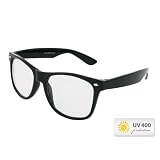 Retro Wayfarer Paul Panzer Nerd Brille klar V-816Cvon "Alsino"