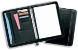 Masters Conference Folder Koskin Zipped 4-Ring for A4 Pad W260xD50xH360mm Black Ref 2795