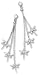 Triple Dangle Dragonfly Earring with Clear CZ
