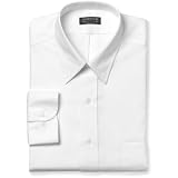 Arrow Men's Wrinkle Free Pinpoint Solid Long Sleeve, White, 17.5 - 32/33