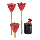 Justrite 08208 Steel Metal Drum Funnel with 2″ NPT Adapter and 32″ Brass Tube, 10.75″ Dia x 10″ H