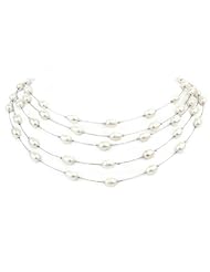 Willow Pearls Melody 5 Strand White Freshwater Pearl Sterling Silver Necklace