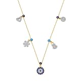 Zircon Charm Necklace In 14 Karat Gold With Chain