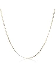 10K Gold 1mm Curb Chain Necklace, 16"