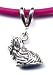 18 Fuschia Yorkshire Terrier Necklace Sterling Silver Jewelry