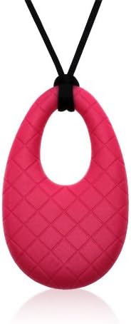 Siliconies Egg Pendant - Silicone Necklace (Teething/Nursing/Sensory) (Fuchsia-Pink)