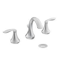 Moen T6420 Trim Kit For Eva Double Handle Widespread Lavatory Sink With Drain Assembly, Chrome (Not CA / VT Compliant) (Valve Not Included)