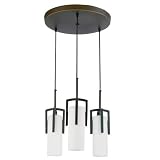 American Fluorescent Restoration Metal Frame Pendant, 3-Light, Round, Oil Rubbed Bronze #REPC313RBEC