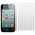 PrePaymania 10 x Screen Protector & Cleaning Cloth for New Apple iPhone 4 / iPhone 4S (Pack of 10)