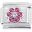 Crystal Gem October Birthstone Daisy Italian Charm