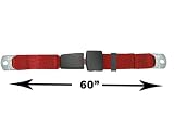 2-Point Lap Seat Belt, Red, 74 Inch Length, with End Release Button