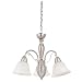 Globe Candice Three-Light Chandelier, Brushed Steel with Alabaster Globes #61068