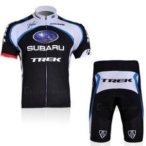 2011 SUBARU TREK Short Sleeve BlackWhite Cycling Jersey Cycling Wear + Short(available Size:S, M, L, Xl, Xxl,XXXL)