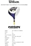 427cc 10.5� Titanium Golf Driver Wilson Fat Boy UST Proforce Graphite Shaft Right