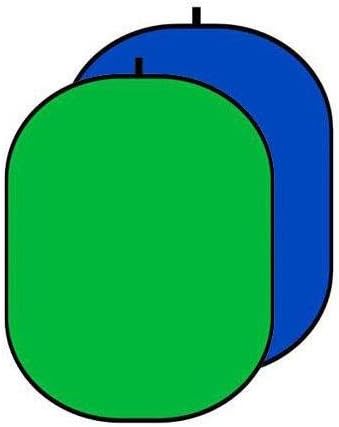 Flashpoint 6' x 4' Circular Collapsible Disc Background, One Side Chroma Blue and One Side Chroma Green, with Carrying Case.