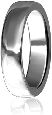 Plain Mens or Ladies Slight Dome Wedding Band, 8mm wide, 2mm thick, comfort fit in Sterling Silver - size 6.5
