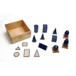 Montessori Geometric Solids With Stands, Bases, and Box