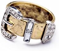 Fun Daisy Golden Belt with Rhinestone Common Fashion Rings - Fixed Size - jz00113
