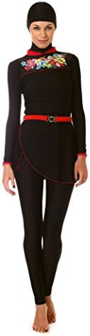 Padilla Women's Modest Muslim Hijab Bathing Suit XXXL Black