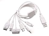 6-in-1USB Charging Cable For iPhone, HTC Cell Phone, Sony PSP, Nintendo DS Lite, NDSI, GBA ir NDS