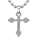 Elegant and Stylish: Designer Inspired Brushed Finish Titanium Medieval Cross Pendant with a Stainless Steel Ball Chain
