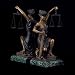 Bey-Berk Bronze & Marbel Kneeling Lady Justice Bookends