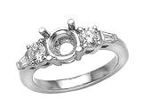 0.65 cts Round Diamonds Engagement Ring - Platinum, 14kt & 18kt White or Yellow Gold