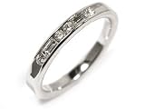 Diamond Wedding Band or Stacking Ring Channel Set Half Circle, 14k White Gold, Ring Size 6.5 (T.w 0.30)