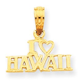 14k I Heart Hawaii Pendant