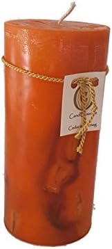 Scented Pillar Candle - Long Burning Handmade - Cedar & Nutmeg Scent (Medium)