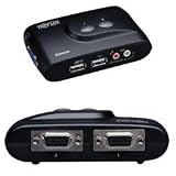 Tripp Lite B004-VUA2-K-R 2 Port USB KVM Switch w Audio and Cables