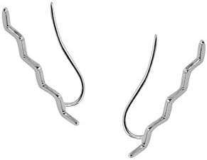 Women's Zig Zag Ear Crawlers-ZigZag Shape S925 Sterling silver Stud Earring Cuffs