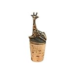 Handmade Fair Trade Brass Wine Bottle Cork - Giraffe