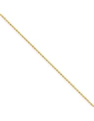 1mm Solid 14K Yellow Gold High Polish Classic Ball Link Chain Necklace 16" - 30" Available