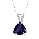 14k White or Yellow Gold 8mm Trillion Iolite Pendant
