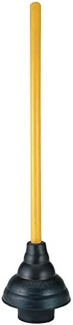 Rubber Plunger, Cup Dia. 6.25", Handle Length 21", 1 EA