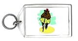 Keychain with trick, circus, unicycle, bear, tutu