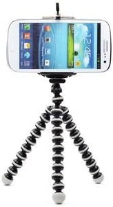 BlueMart ® Octopus Style Portable and Adjustable Tripod Stand with Retractable Holder for Apple iPhone 3G 3GS 4 4S 5 5s 5c Samsung Galaxy s3 i9300 s4 i9500 Samsung Galaxy s5 Plus BlueMart Cable Tie (Black & White)