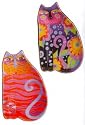 Set 2 Colorful LAUREL BURCH CAT Kitten PLATES Kitchen Plate D&eacute;cor or Candy Dish