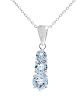 Ssterling Silver Gem-Set Past Present Future Topaz Pendant with Link Chain